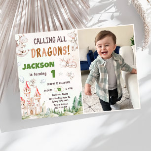 Invitation Appel à tous les dragons Aquarelle 1er Anniversair