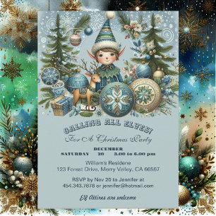 Invitation Appel à tous les elfes Snowflakes fête de Noël
