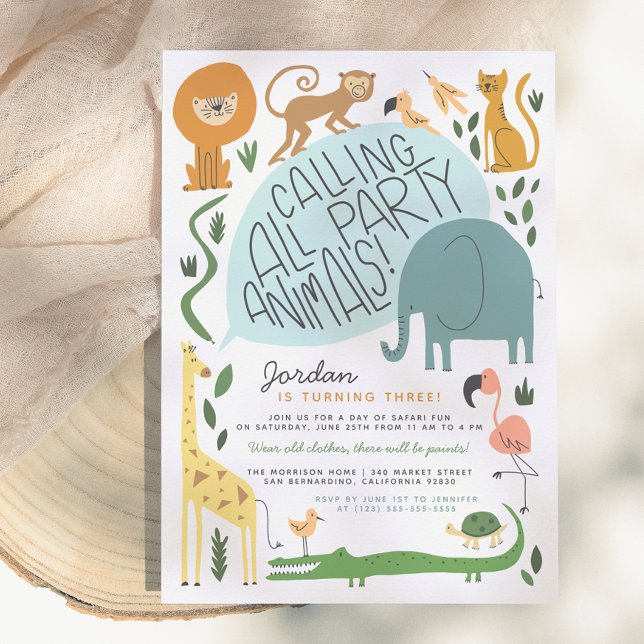 Invitation Appel à tous les fêtards | Anniversaire Safari Mod (Créateur téléchargé)