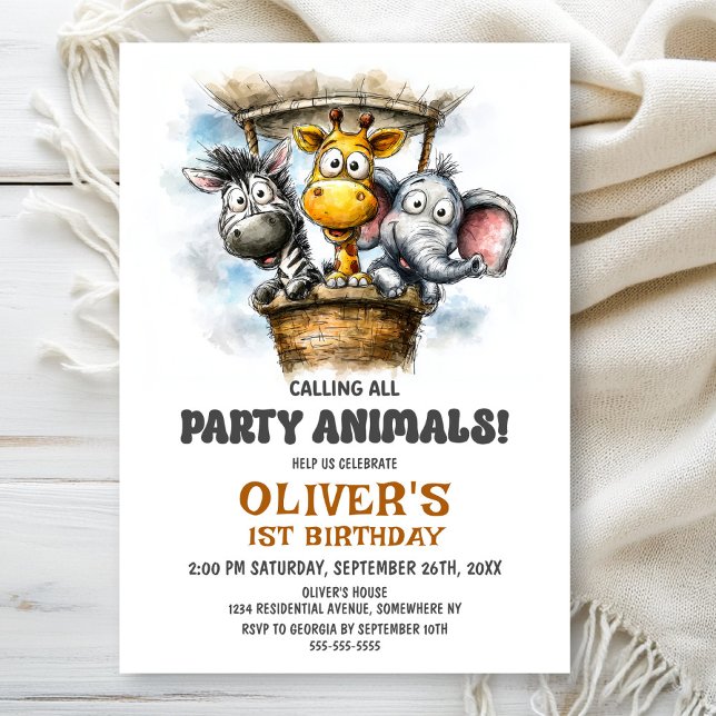 Invitation Appel à tous les fêtards - Fête d'anniversaire pou (Créateur téléchargé)