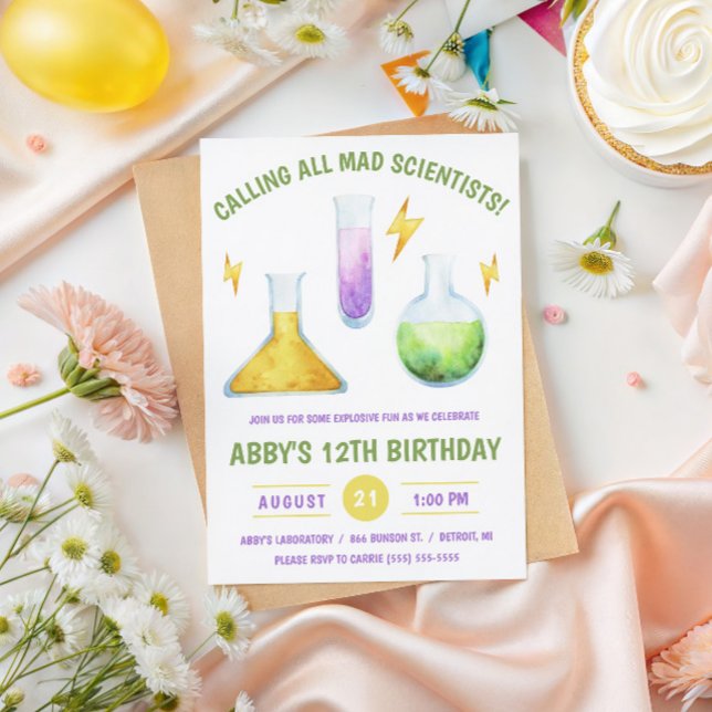 Invitation Appel à tous les scientifiques fous ! Fête d'anniv (Créateur téléchargé)