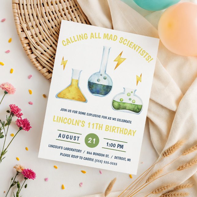 Invitation Appel à tous les scientifiques fous ! Fête d'anniv (Créateur téléchargé)