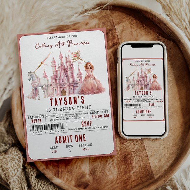 Invitation Appel à toutes les princes Château Magique 8e anni (Créateur téléchargé)