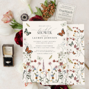 Invitation Appel Bohème Calligraphie Papillons Vintage Mariag