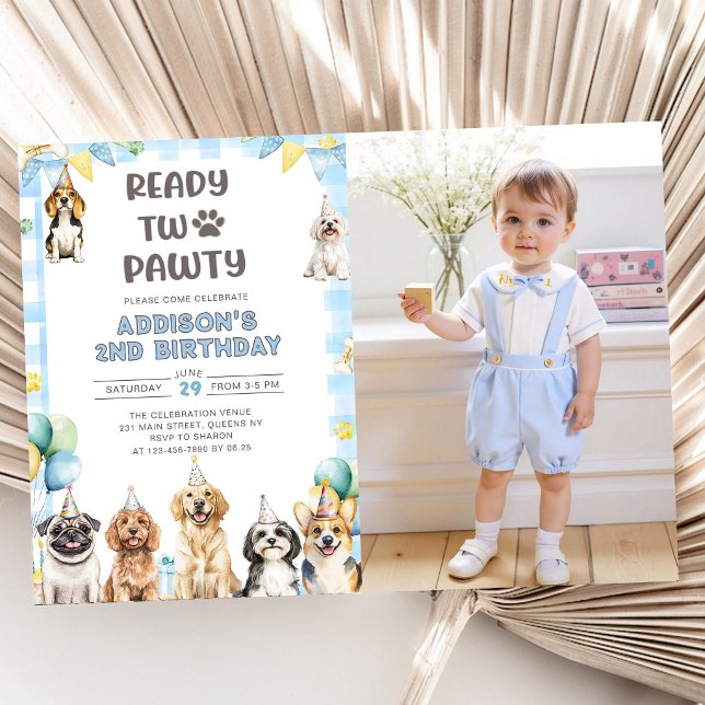 Invitation Appel de chiot à tous les animaux de Pawty 2e anni (Créateur téléchargé)