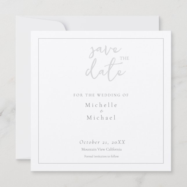 Invitation Appel de script Calligraphie Mariage Moderne Enreg (Devant)