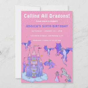 Invitation Appel de tous les dragons Anniversaire de enfant P