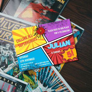 Invitation Appel de tous les super-héros Anniversaire de enfa