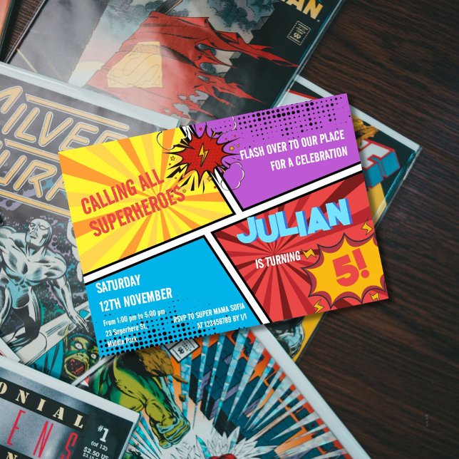 Invitation Appel de tous les super-héros Anniversaire de enfa (Créateur téléchargé)