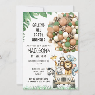 Invitation Appel personnalisé Le thème du ballon blanc vert