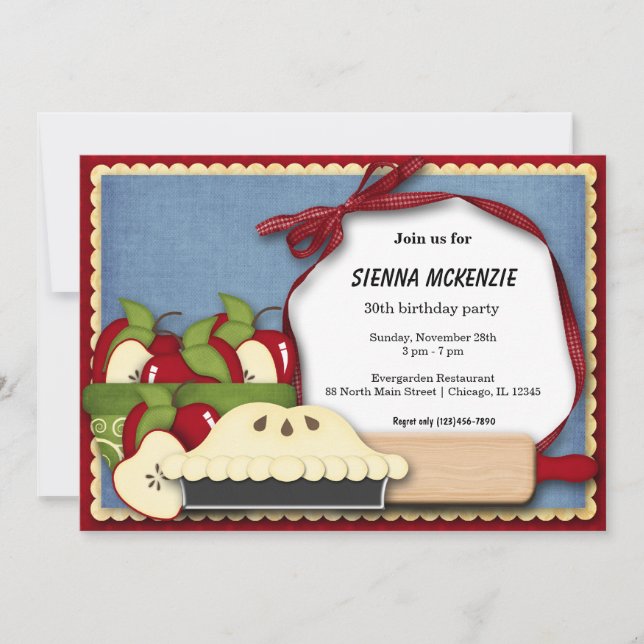 Invitation Appel Pie Anniversaire (Devant)