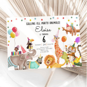 Invitation Appeler tous les animaux de fête Safari Garçon fil