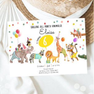 Invitation Appeler tous les animaux de fête Safari Garçon fil