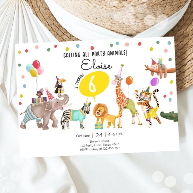 Invitation Appeler tous les animaux de fête Safari Garçon fil (Créateur téléchargé)