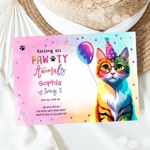 Invitation Appeler tous les animaux de paille Chat Kitten Fil