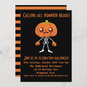 INVITATION APPELER TOUS LES TITRES CITROUILLES HALLOWEEN PART