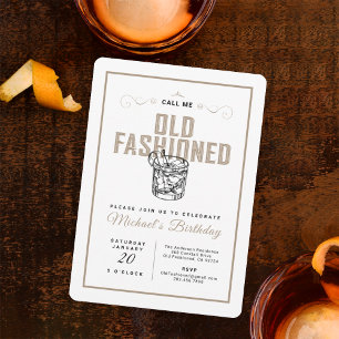Invitation Appelez-moi Anniversaire Retro White Whiskey Anniv