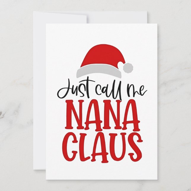 Invitation Appelez-moi simplement Nana Claus, Maman de Noël  (Devant)