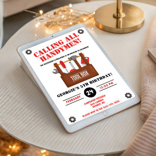 Invitation Appelle tous les Handymen ! Fête d'anniversaire de