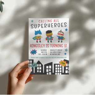 Invitation Appelle tous les super-héros ! Superhero fête d'an