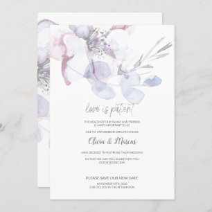 Invitation Apple BLossom Love est Patient Mariage Postponemen