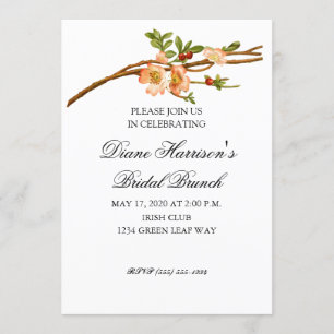 Invitation Apple Blossom Watercolor Wedding shower
