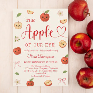 Invitation Apple de mon oeil Baby shower neutre de genre