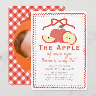 Invitation Apple de Nos Yeux Fille de 1ère Année d'Anniversai
