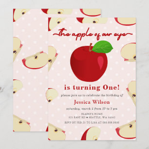 Invitation Apple de notre oeil premier anniversaire