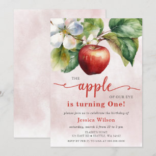 Invitation Apple de notre oeil premier anniversaire