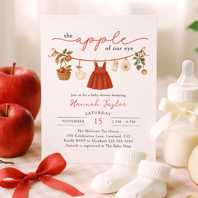Invitation Apple of Our Eye Baby Shower (Créateur téléchargé)