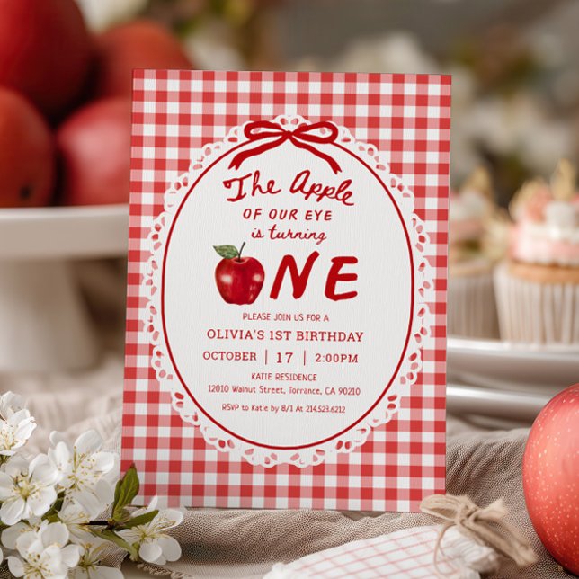 Invitation Apple of Our Eye Fall Apple Girl 1st Birthday (Créateur téléchargé)