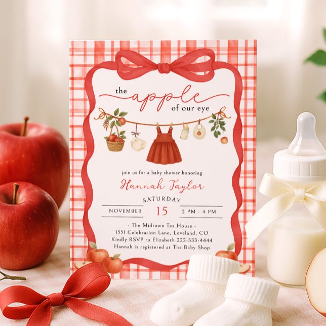Invitation Apple of Our Eye Girl Baby Shower (Créateur téléchargé)