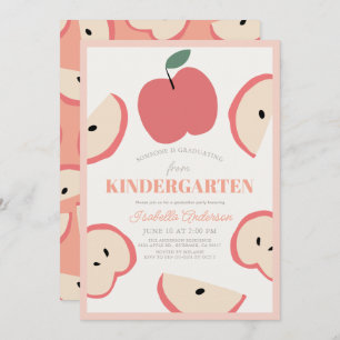 Invitation Apple Photo Rose Girl Kindergarten Graduation
