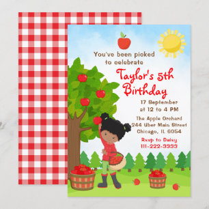 Invitation Apple Picking Anniversaire Africaine Américaine Gi