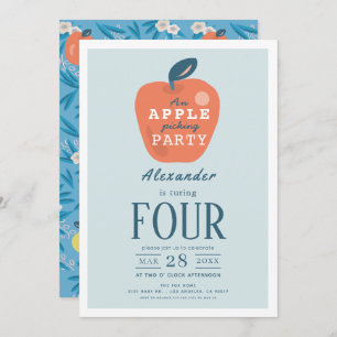 Invitation Apple Picking Boy Blue Anniversaire