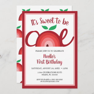 Invitation Apple Rainbow, Sweet to be One, 1er anniversaire
