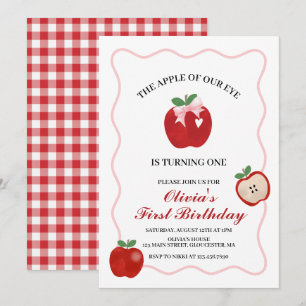 Invitation Apple Ruban Rose Préparation Coquette 1er annivers
