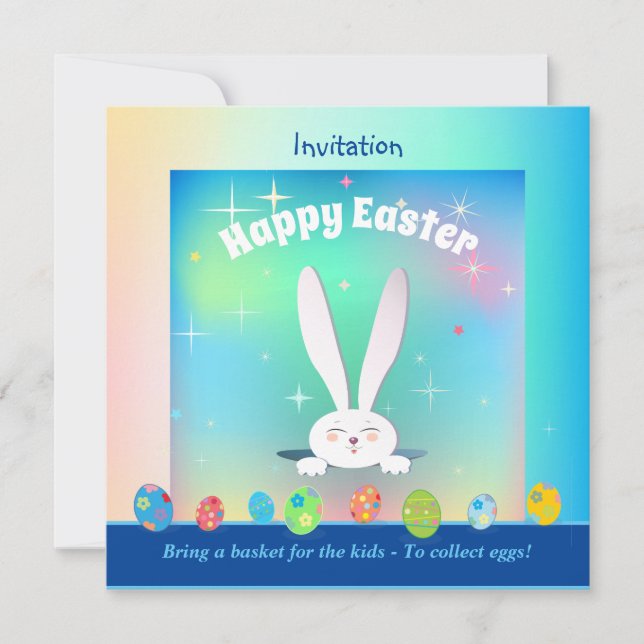 Invitation Apporte un panier pour les enfants pour ramasser l (Devant)
