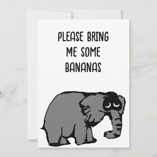 Invitation Apportez-Moi Des Bananes, S'Il Vous Plaît. (Devant)