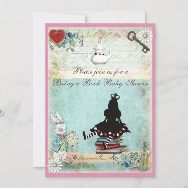 Invitation Apportez un Baby shower de la princesse Alice Book (Devant)