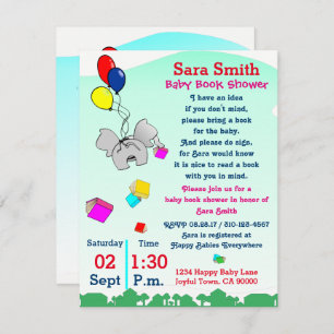 Invitation Apportez Un Baby shower De Livre