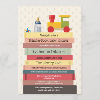 Invitation Apportez un Baby shower de livre