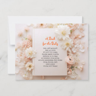 Invitation APPORTEZ UN LIVRE Baby shower rose Peach