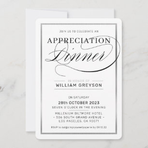 Invitation APPRÉCIATION DE LA SOCIÉTÉ DÎNER d'affaires modern