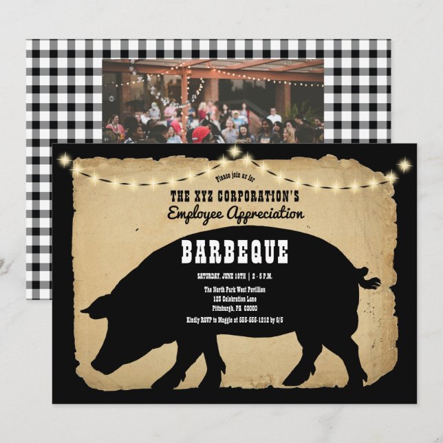 Invitation Appréciation des employés de l'entreprise de porc  (Devant / Derrière)