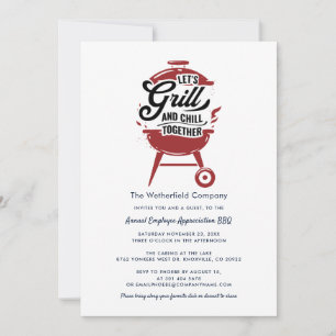 Invitation Appréciation des employés Grill et Chill BBQ