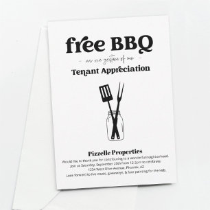 Invitation Appréciation du locataire Business BBQ Party