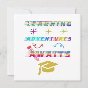 Invitation Apprentissage Aventure Attend, premier jour scolai