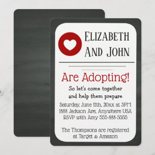 Invitation Approbation Douche rouge et noir Tableau noir Inva